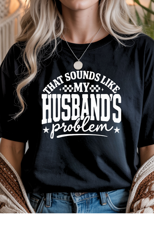 Wholesale Flower Power - Husbands Problem #2 - Black Gildan Tee