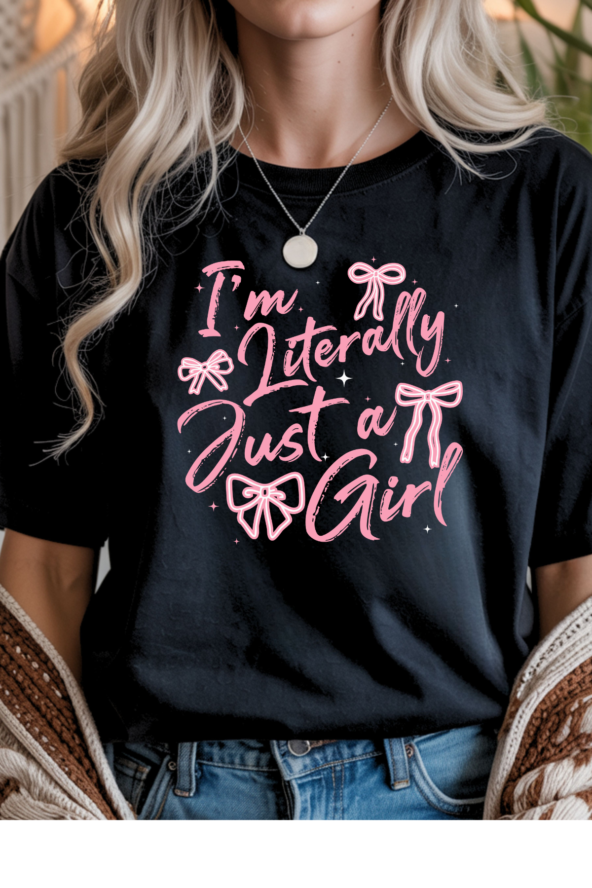 Wholesale Flower Power - Literally Just A Girl #10 - Black Gildan Tee