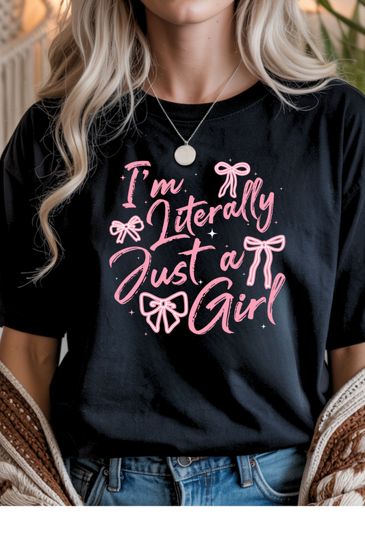 Wholesale Flower Power - Literally Just A Girl #10 - Black Gildan Tee