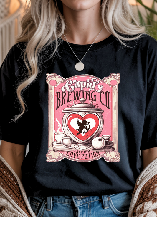 Wholesale Valentine's Day - Cupid Brewing Co #1 - Black Gildan Tee