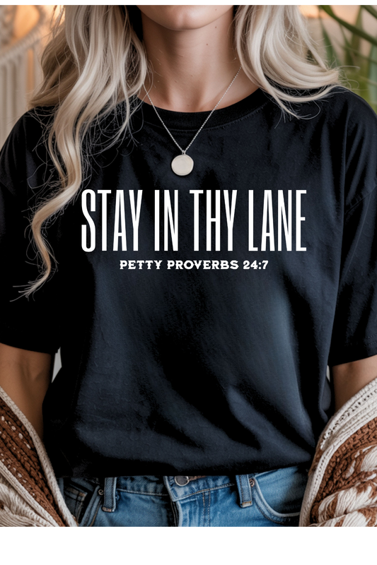 Wholesale Pink - Stay In Thy Lane #2 - Black Gildan Tee