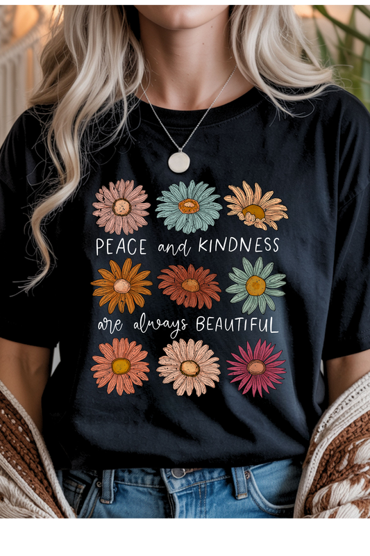 Wholesale Pink - Peace & Kindness #3 - Black Gildan Tee