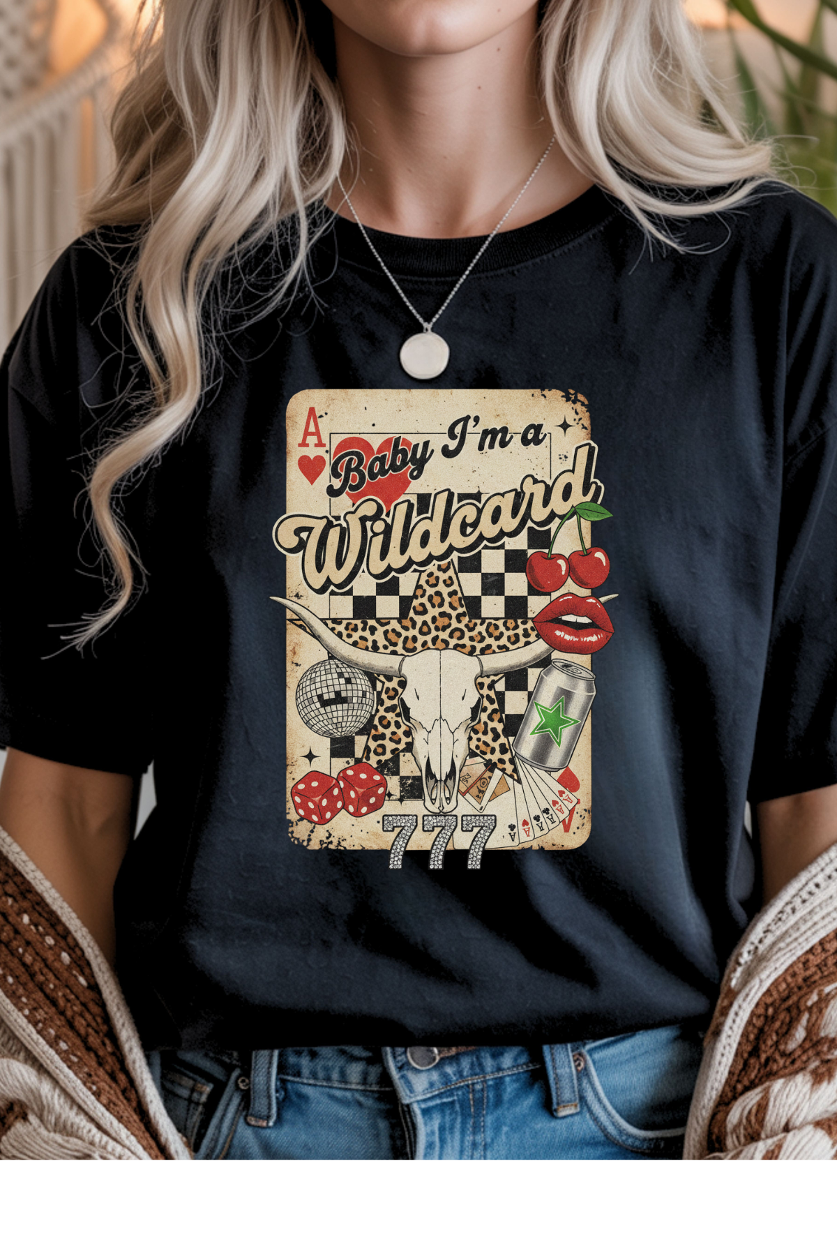 Wholesale Pink - Wild Card #6 - Black Gildan Tee