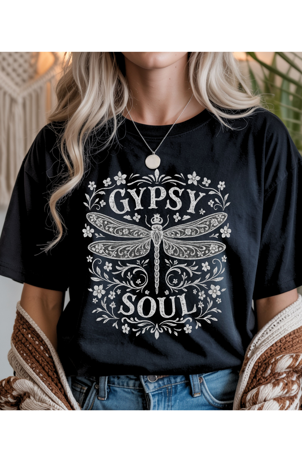 Wholesale Indigo - Gypsy Soul #6 - Black Gildan Tee