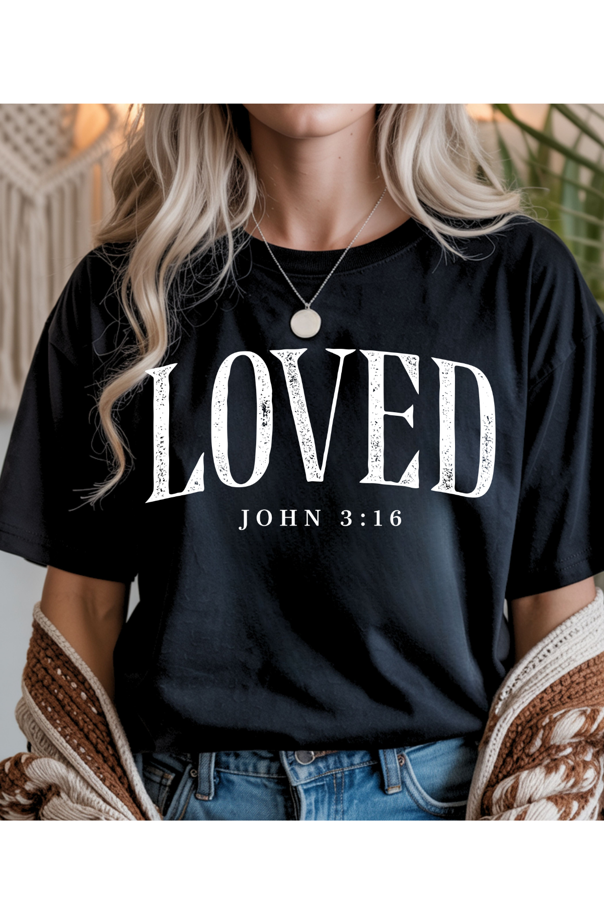 Wholesale Indigo - Loved #7 - Black Gildan Tee