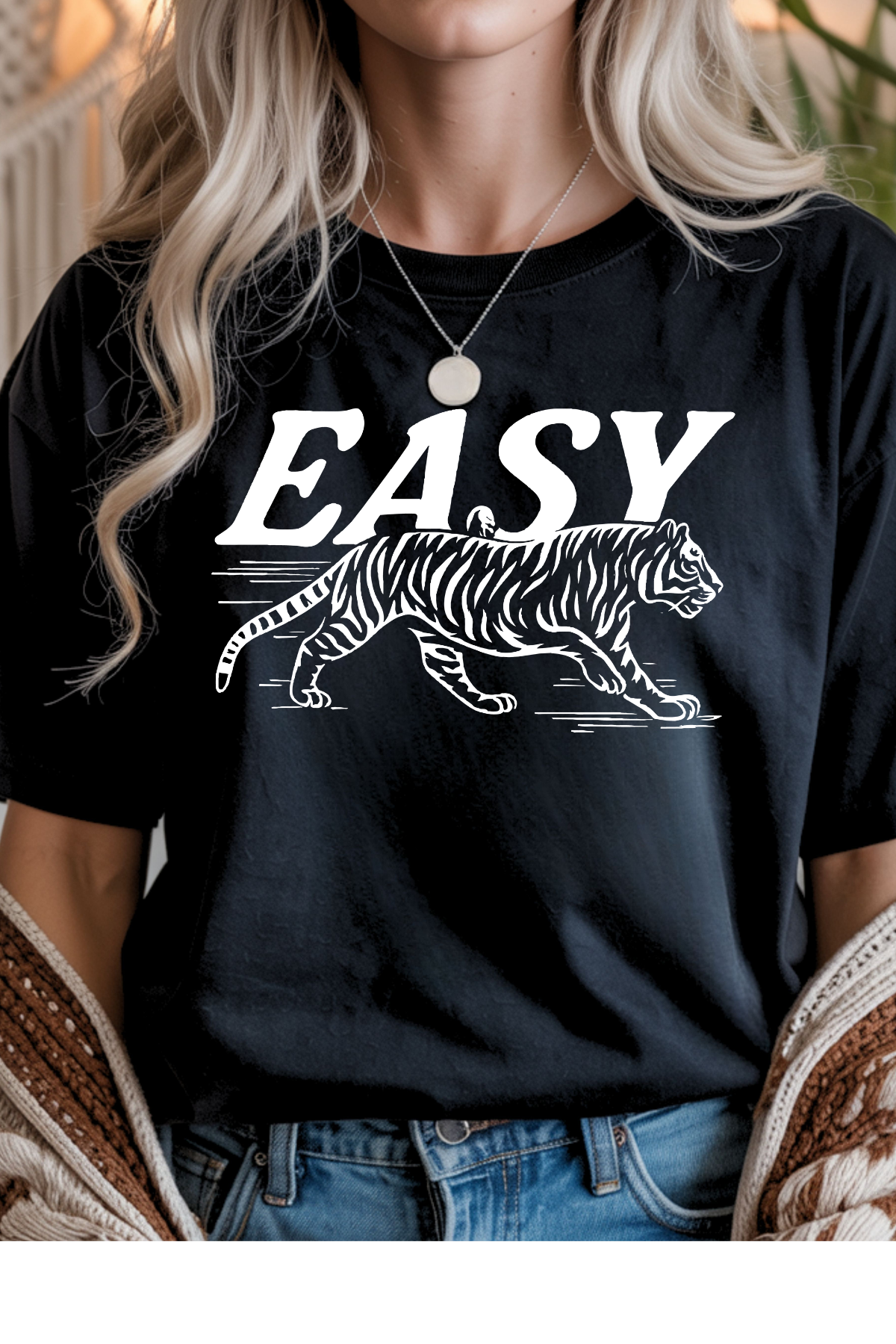 Wholesale Royal Queen - Easy Tiger #5 - Black Gildan Tee