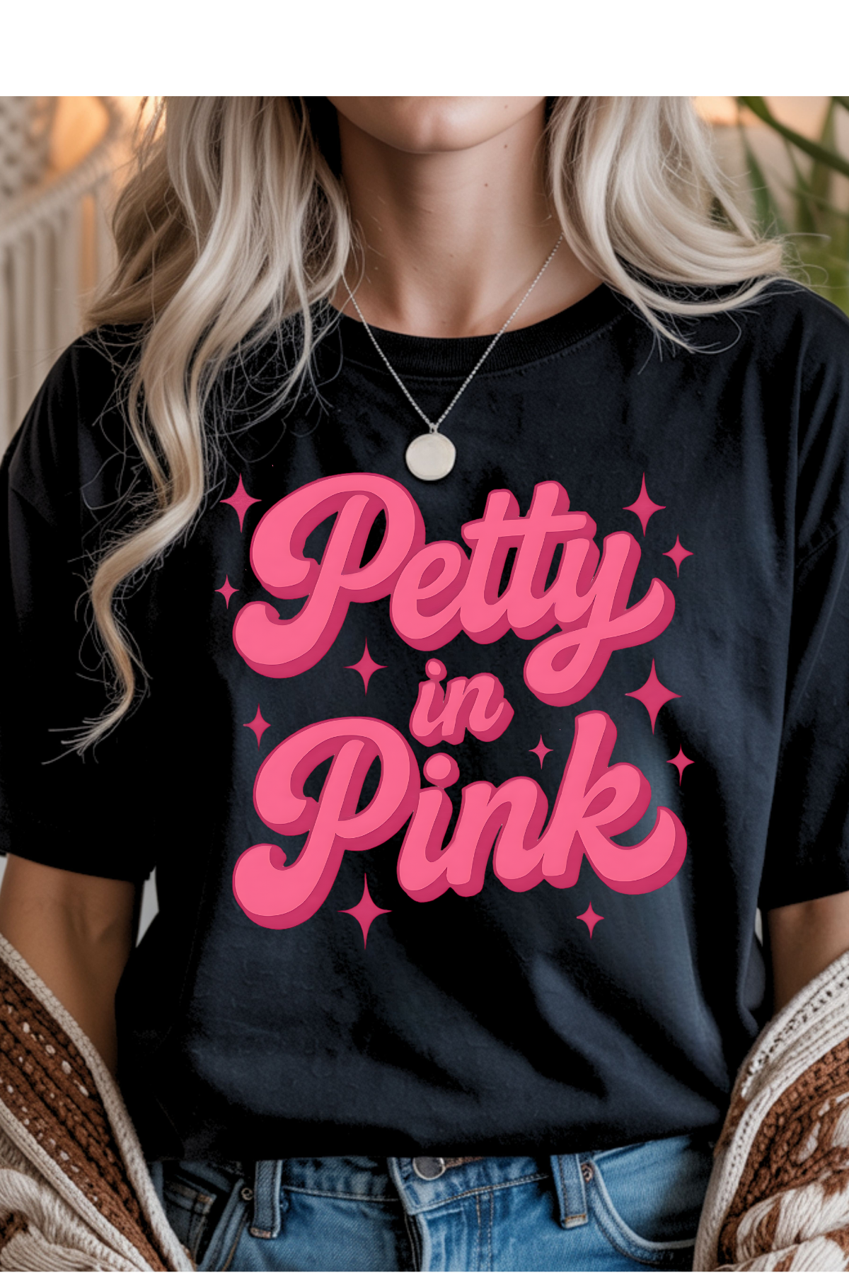 Wholesale Black & Teal - Petty in Pink #3 - Black Gildan Tee