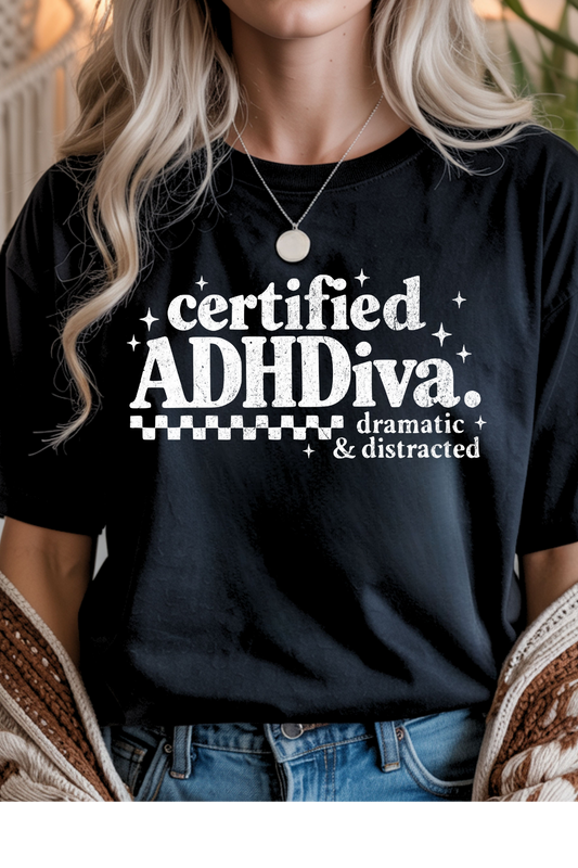 Wholesale Olive - ADHDiva #1 - Black Gildan Tee