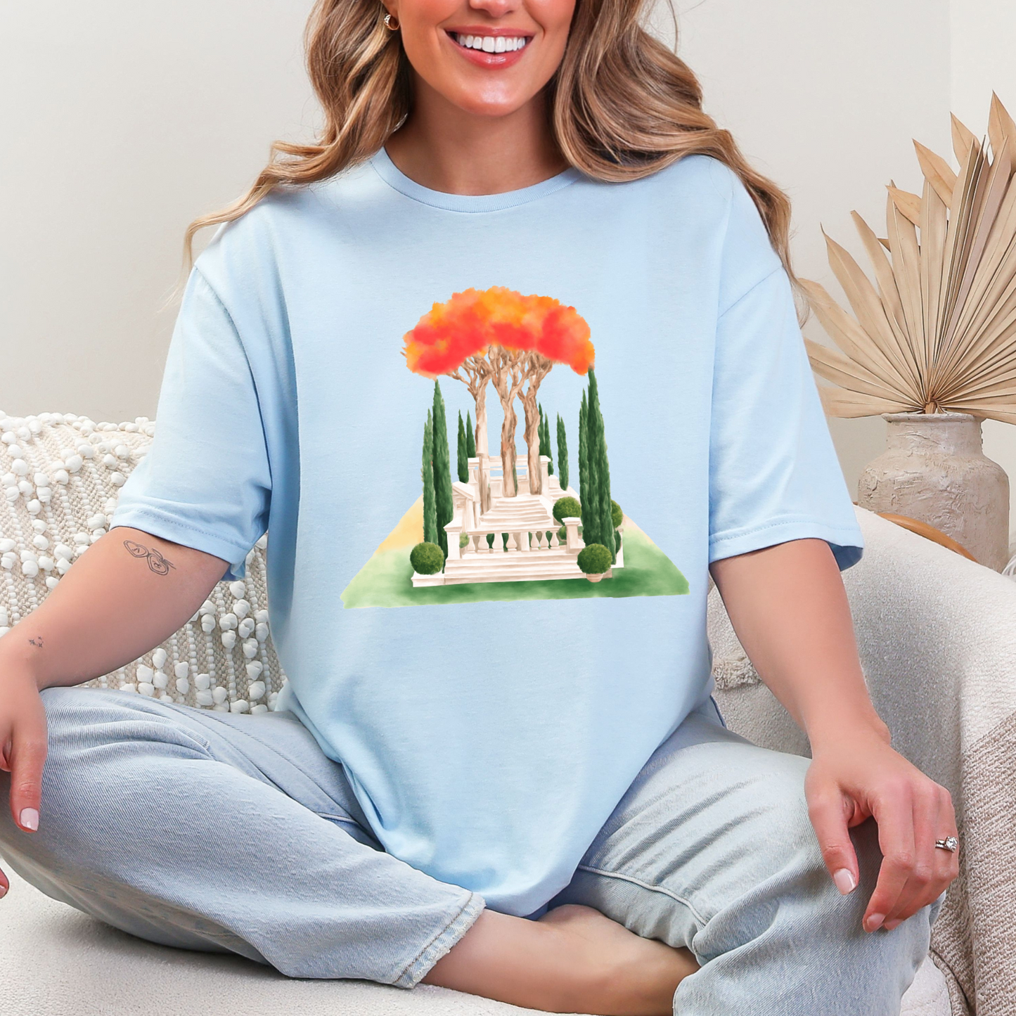 Wholesale Botanical Babe #10 - Light Blue Gildan Tee