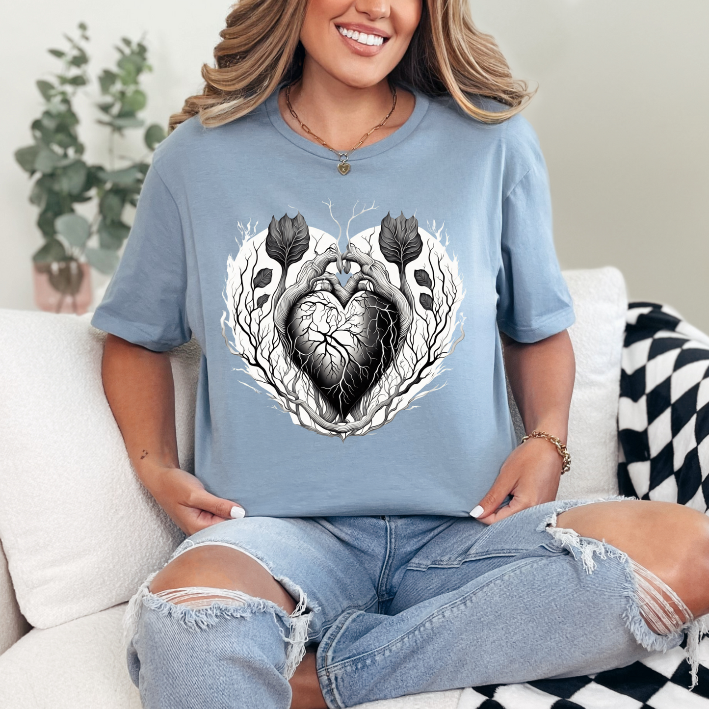 Wholesale Botanical Babe #2 - Stone Blue Gildan Tee