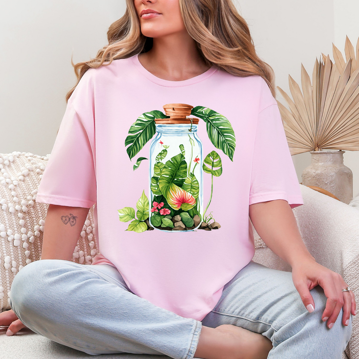 Wholesale Botanical Babe #4 - Light Pink Gildan Tee