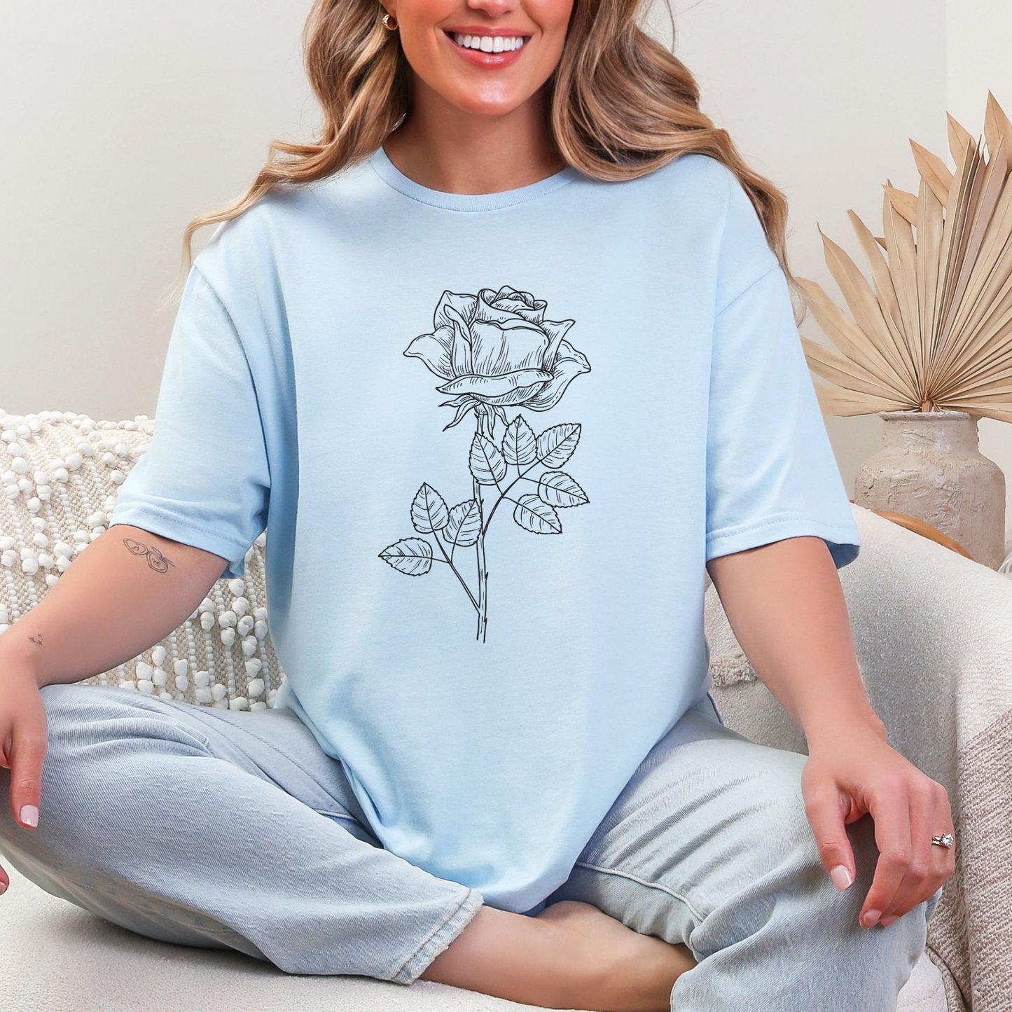 Wholesale Botanical Babe #5 - Light Blue Gildan Tee