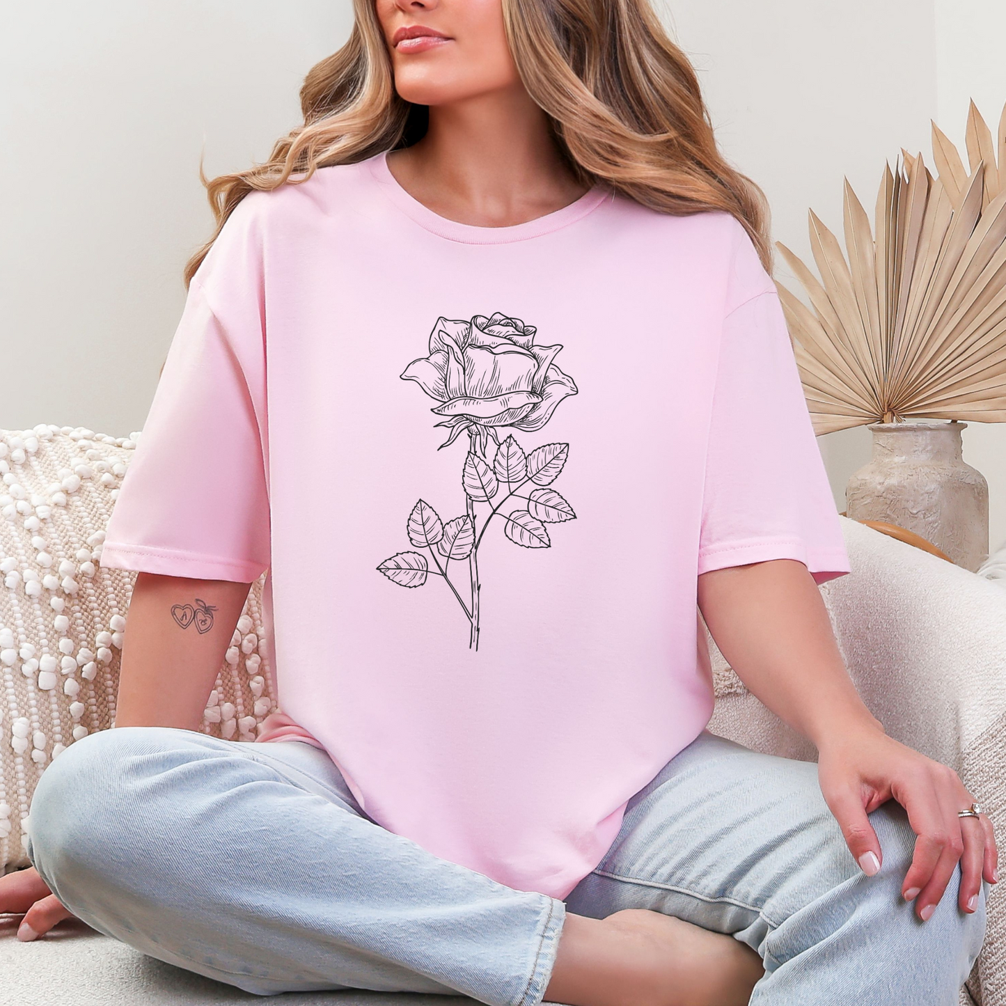 Wholesale Botanical Babe #5 - Light Pink Gildan Tee