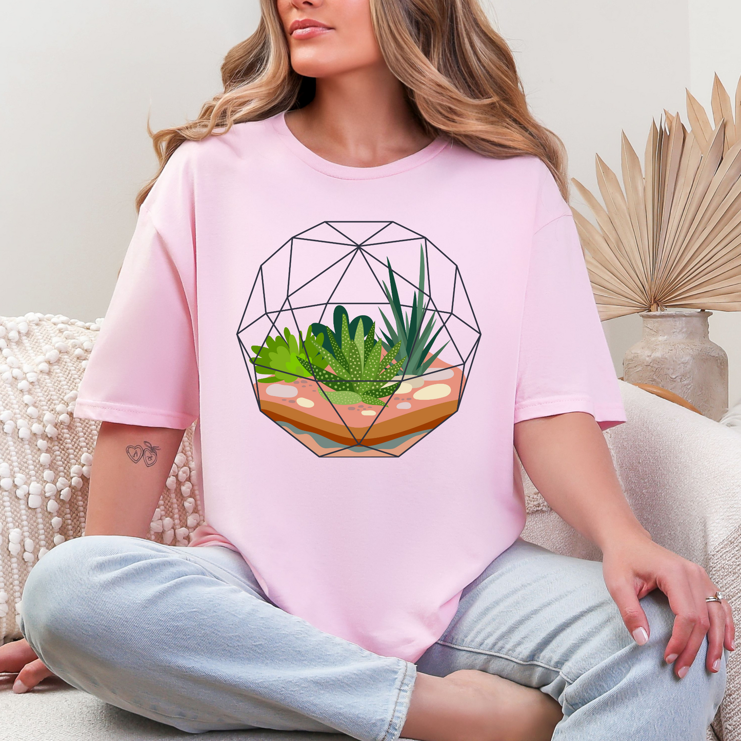 Wholesale Botanical Babe #6 - Light Pink Gildan Tee