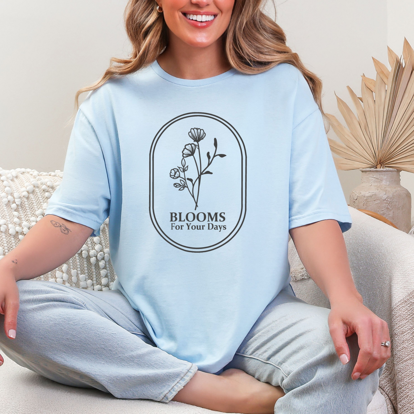 Wholesale Botanical Babe #7 - Light Blue Gildan Tee