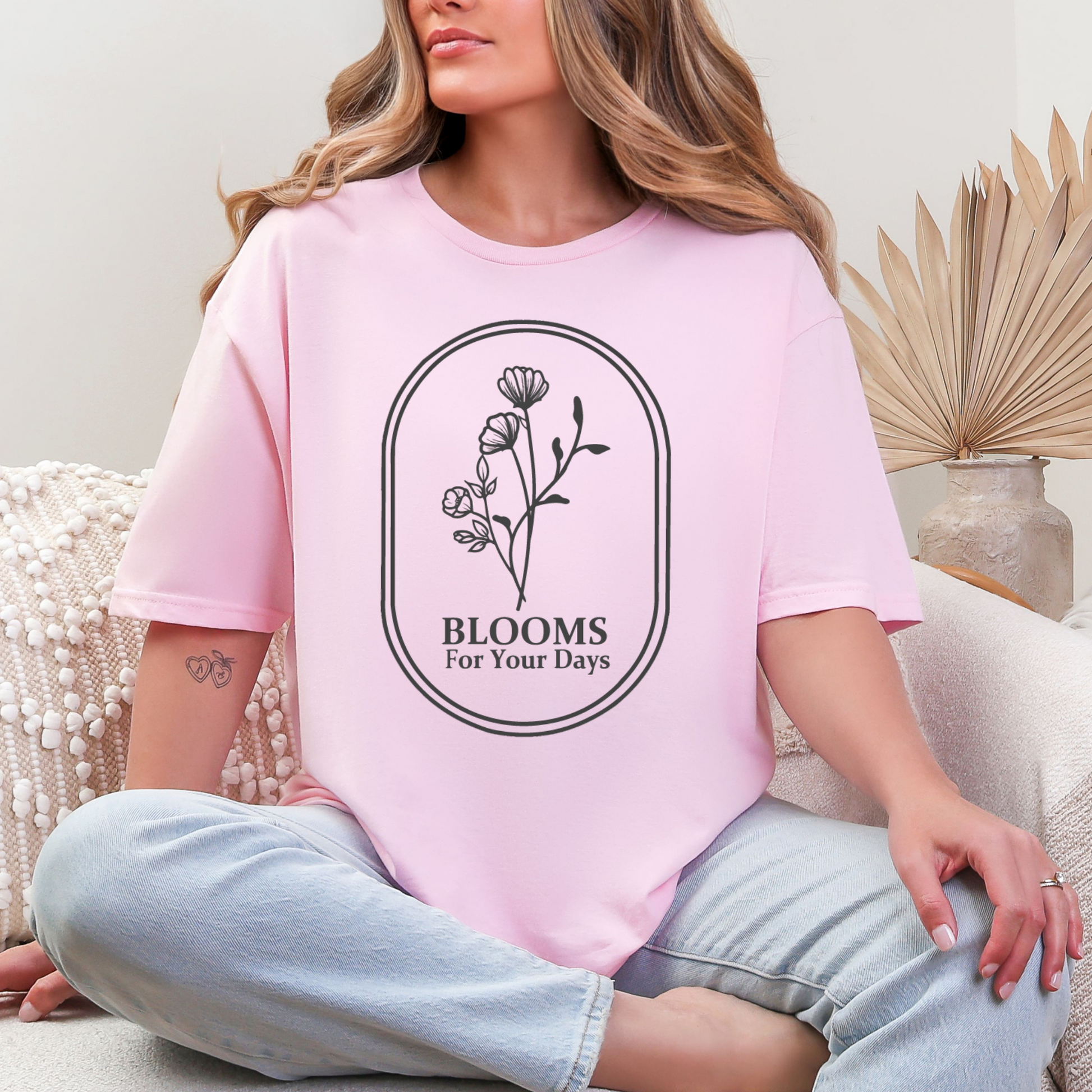 Wholesale Botanical Babe #7 - Light Pink Gildan Tee