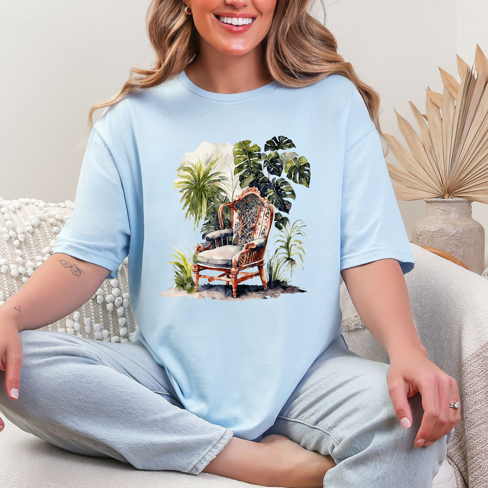 Wholesale Botanical Babe #8 - Light Blue Gildan Tee