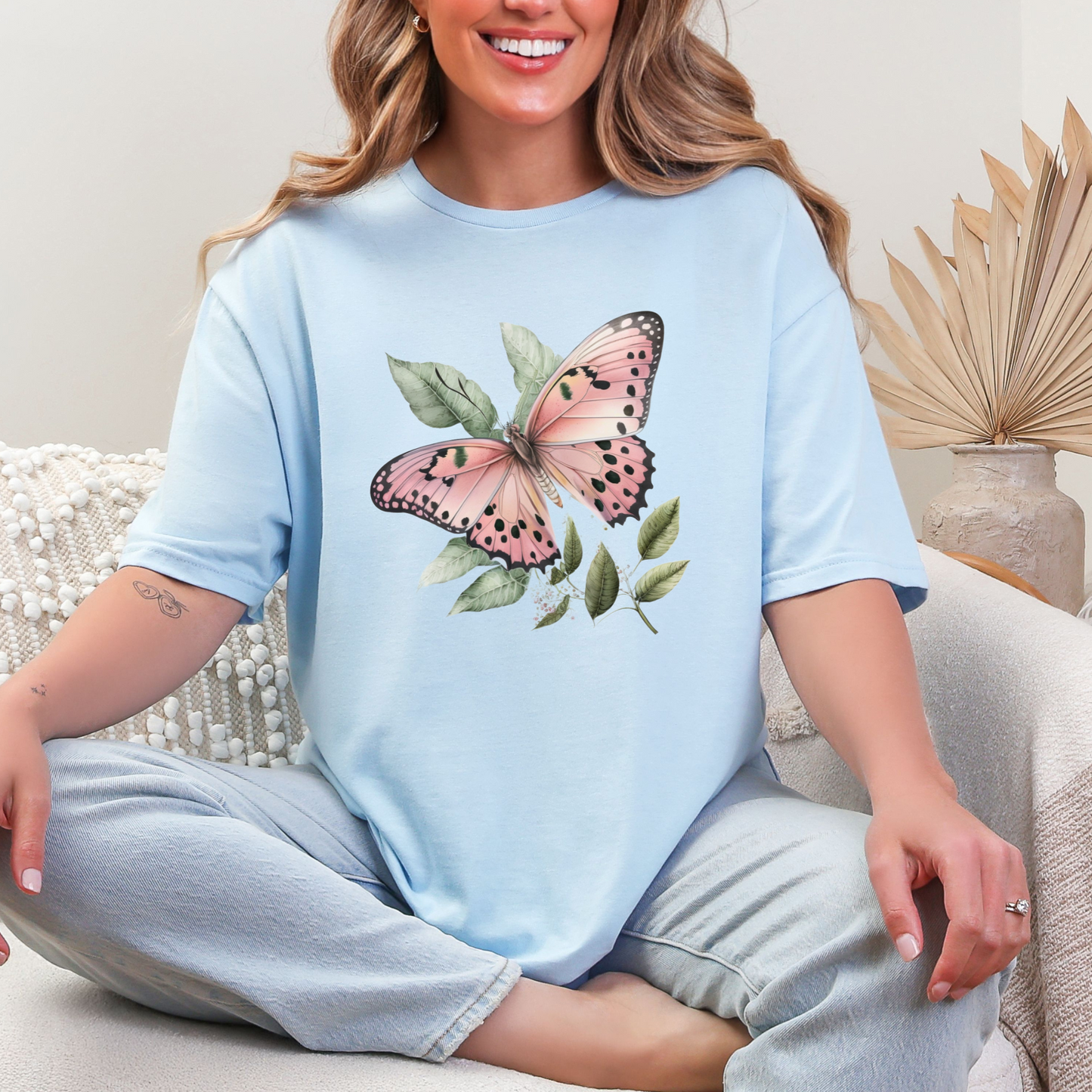Wholesale Botanical Babe #9 - Light Blue Gildan Tee