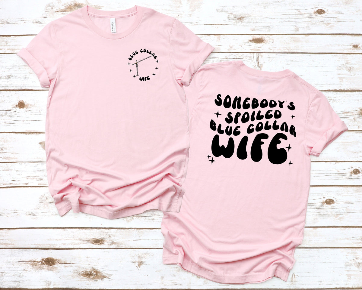 Wholesale Crane blue collar Wife Graphic Tee - Grey