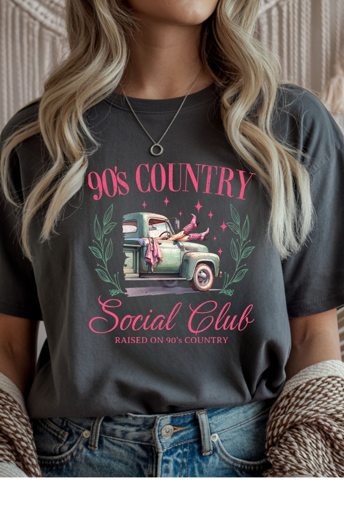 Wholesale Blush - 90's Country #7 - Charcoal Gildan Tee