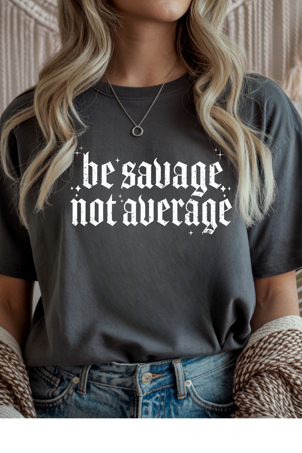 Wholesale Hey Jude - Be Savage Not Average - #10 - Charcoal Gildan Tee