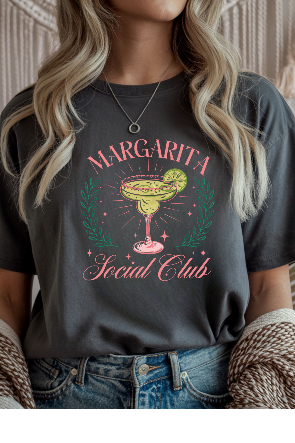 Wholesale Flower Power - Margarita Social Club #11 - Charcoal Gildan Tee