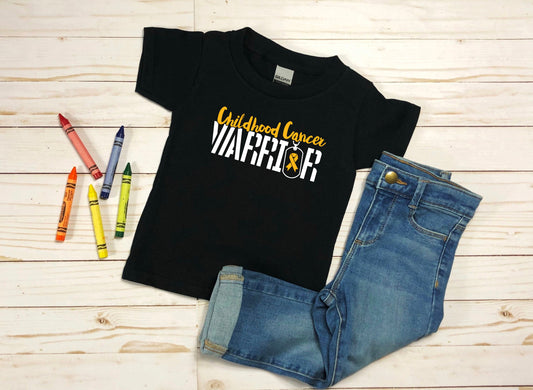Wholesale Childhood Cancer Warrior Graphic Tee - Black