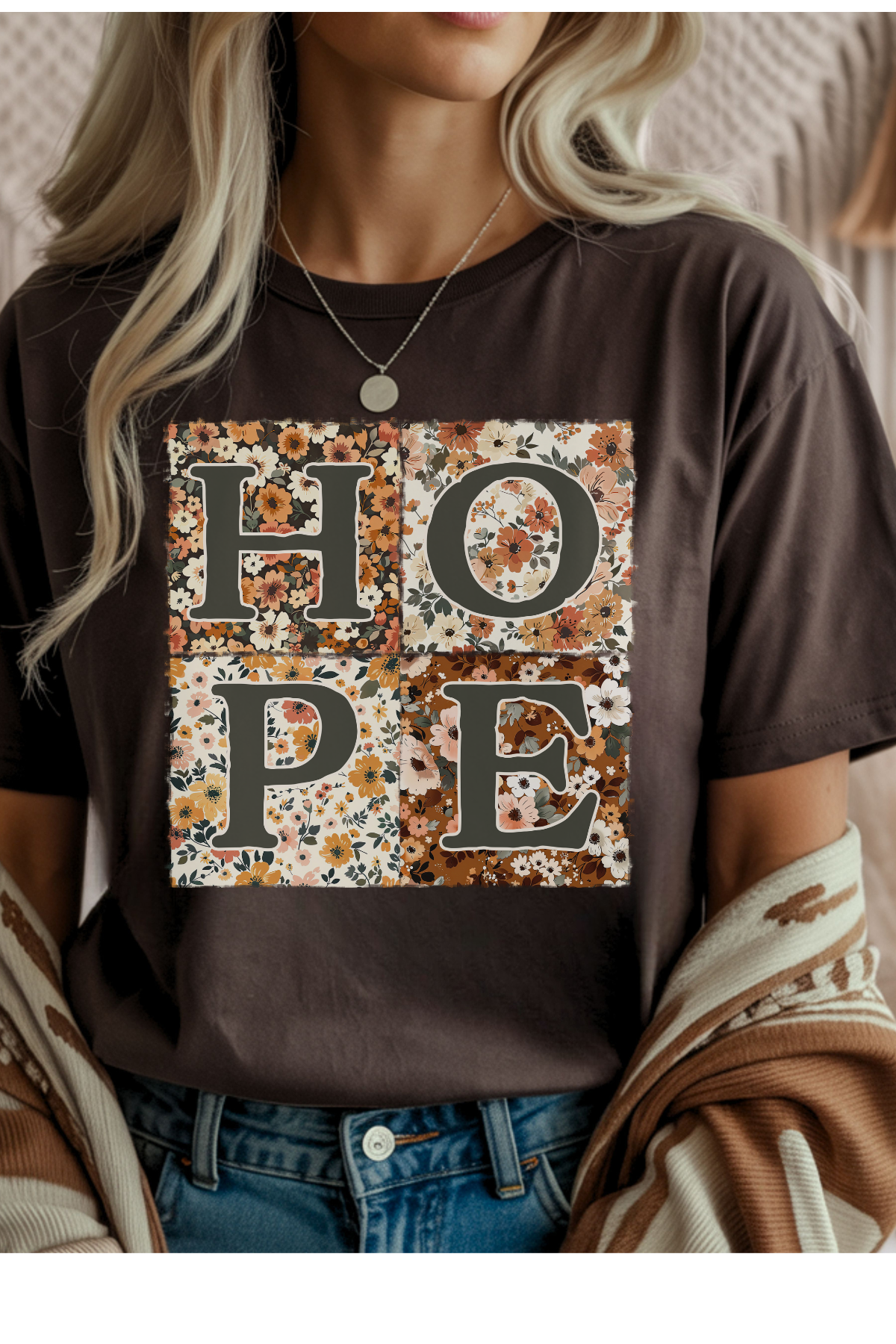 Wholesale Fall Whispers - Hope #4 - Dark Chocolate Gildan Tee