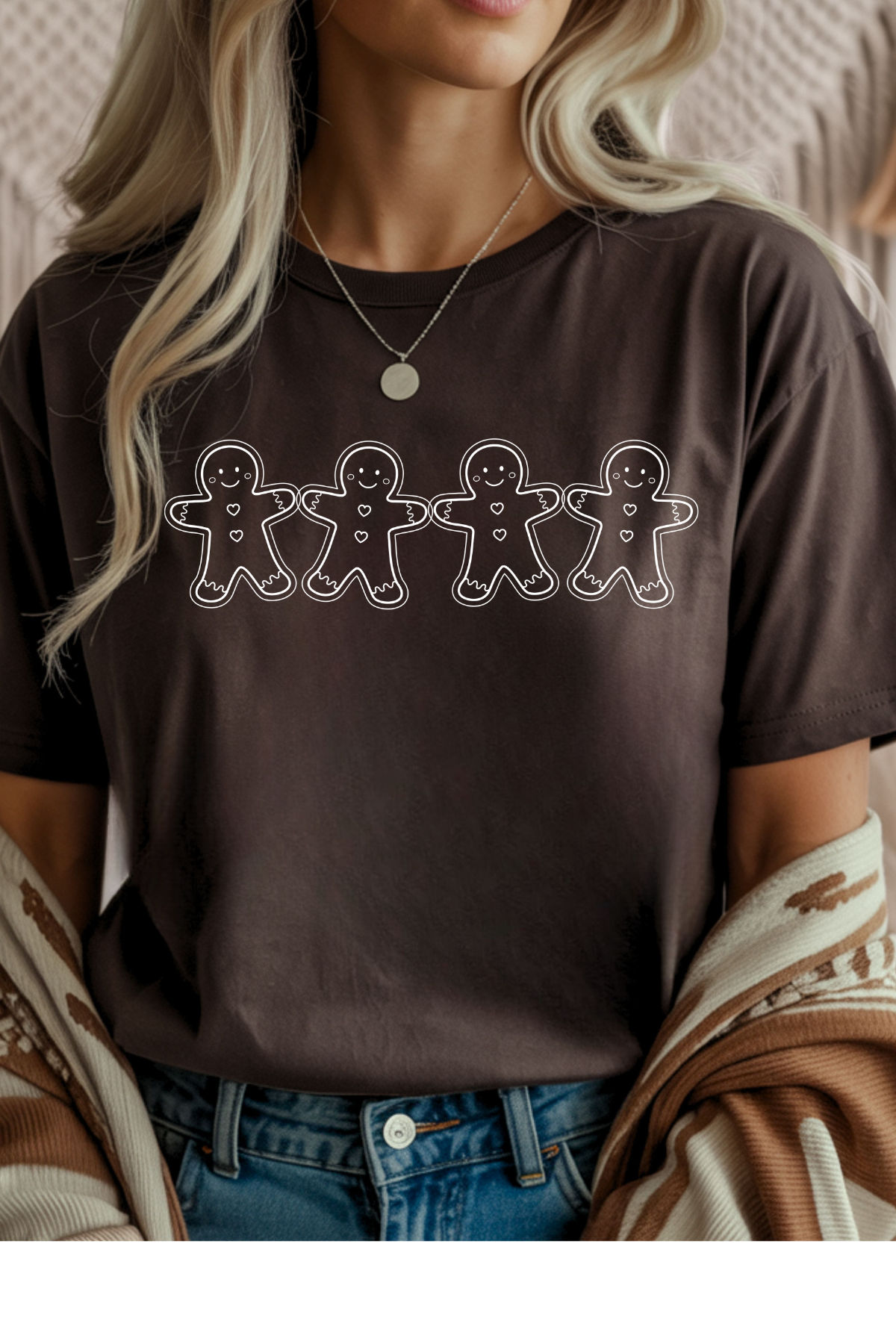 Wholesale Xmas #2 Green - Gingerbread #2 - Dark Chocolate Gildan Tee