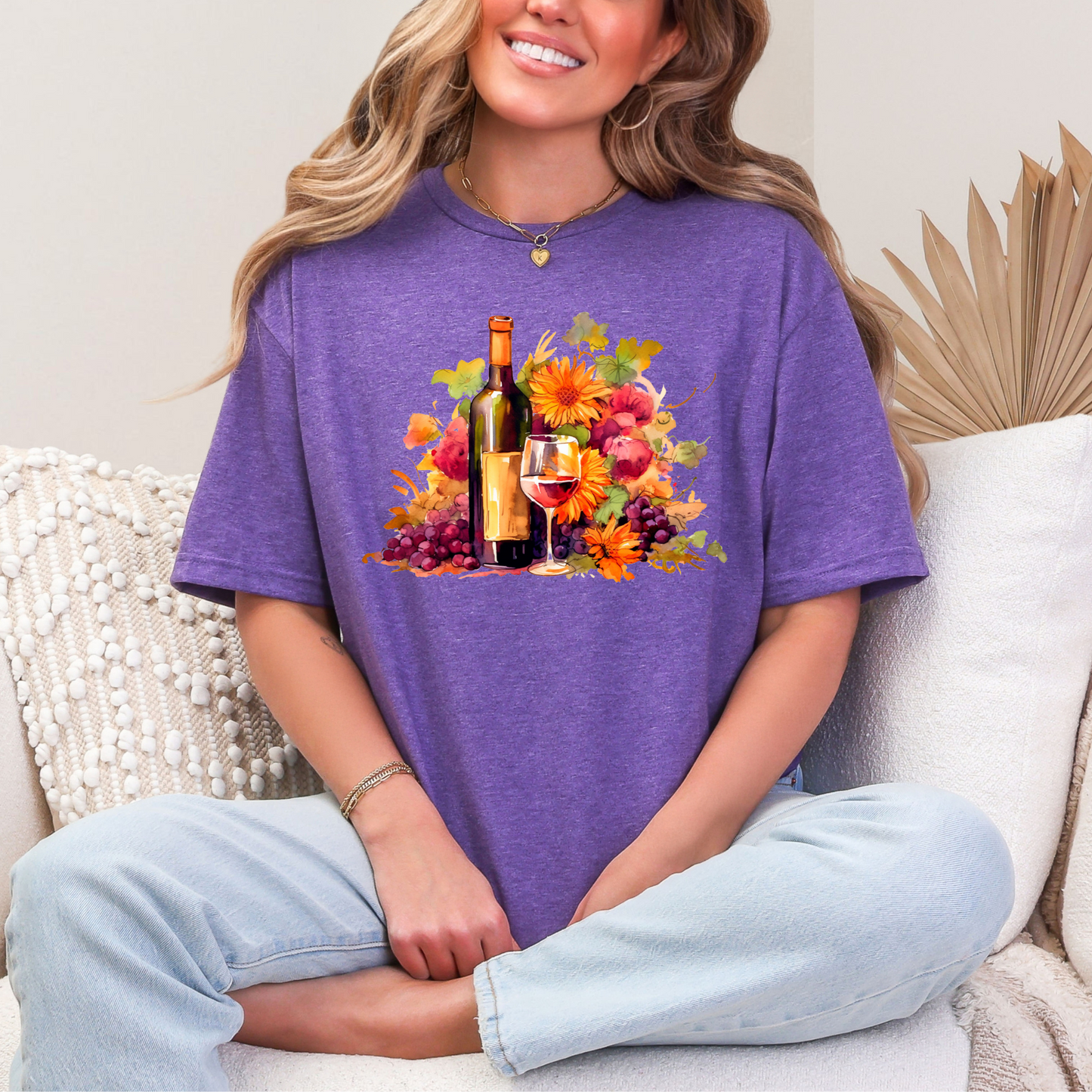 Wholesale Coastal Wine 10 Graphic Tee - Heather Purple Tee