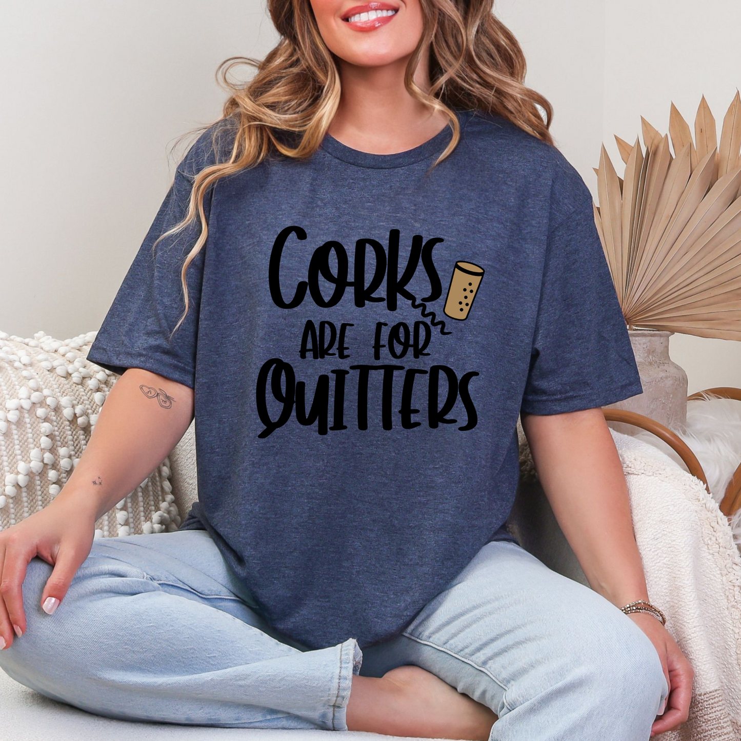 Wholesale Coastal Wine 11 Graphic Tee - Heather Navy Tee