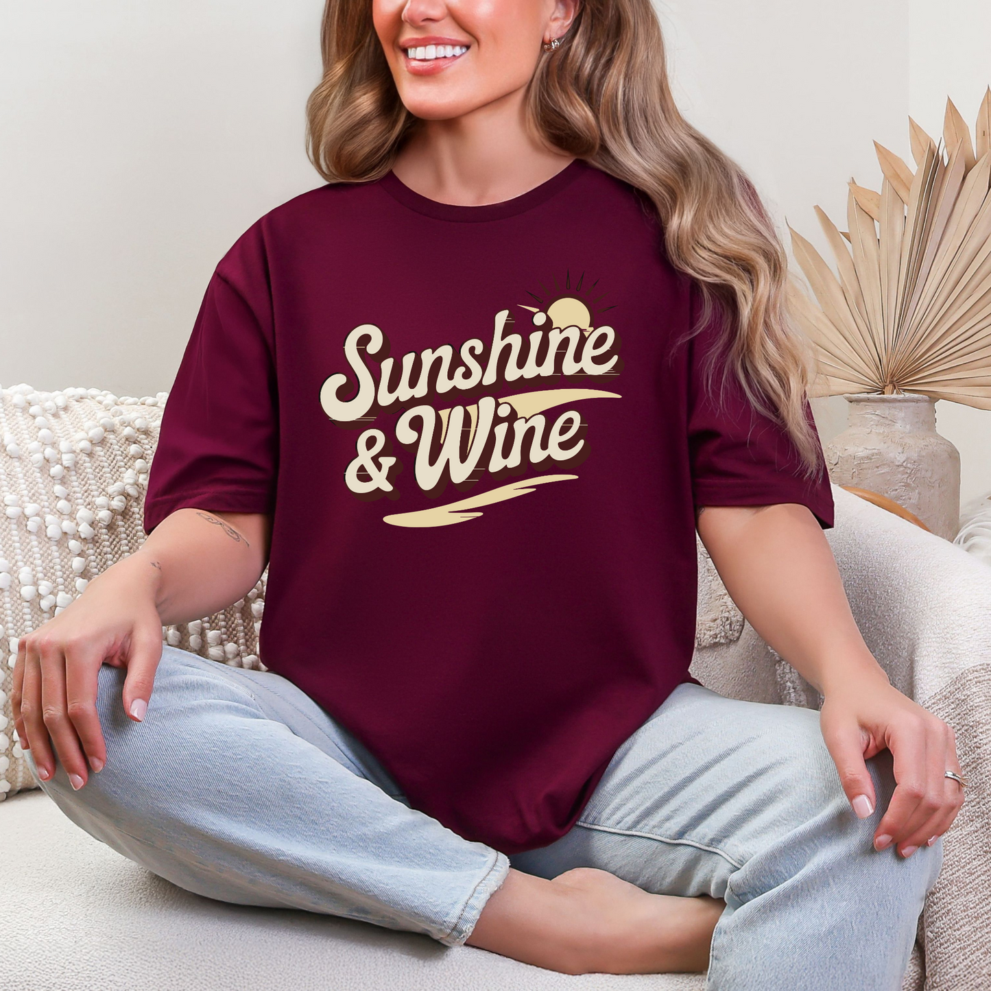Wholesale Coastal Wine 2 Graphic Tee - Maroon Tee