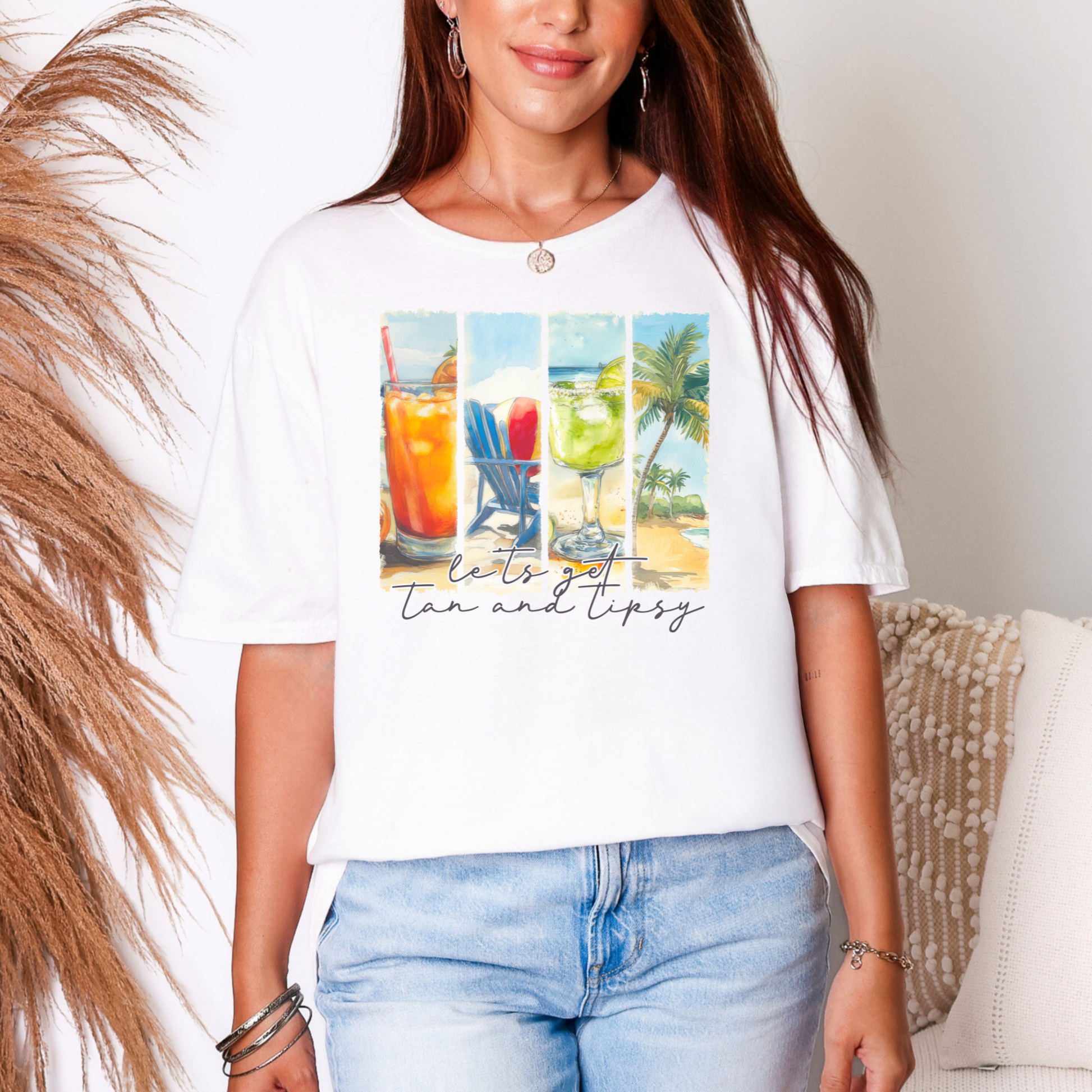 Wholesale Coastal Wine 7 Graphic Tee - White Tee
