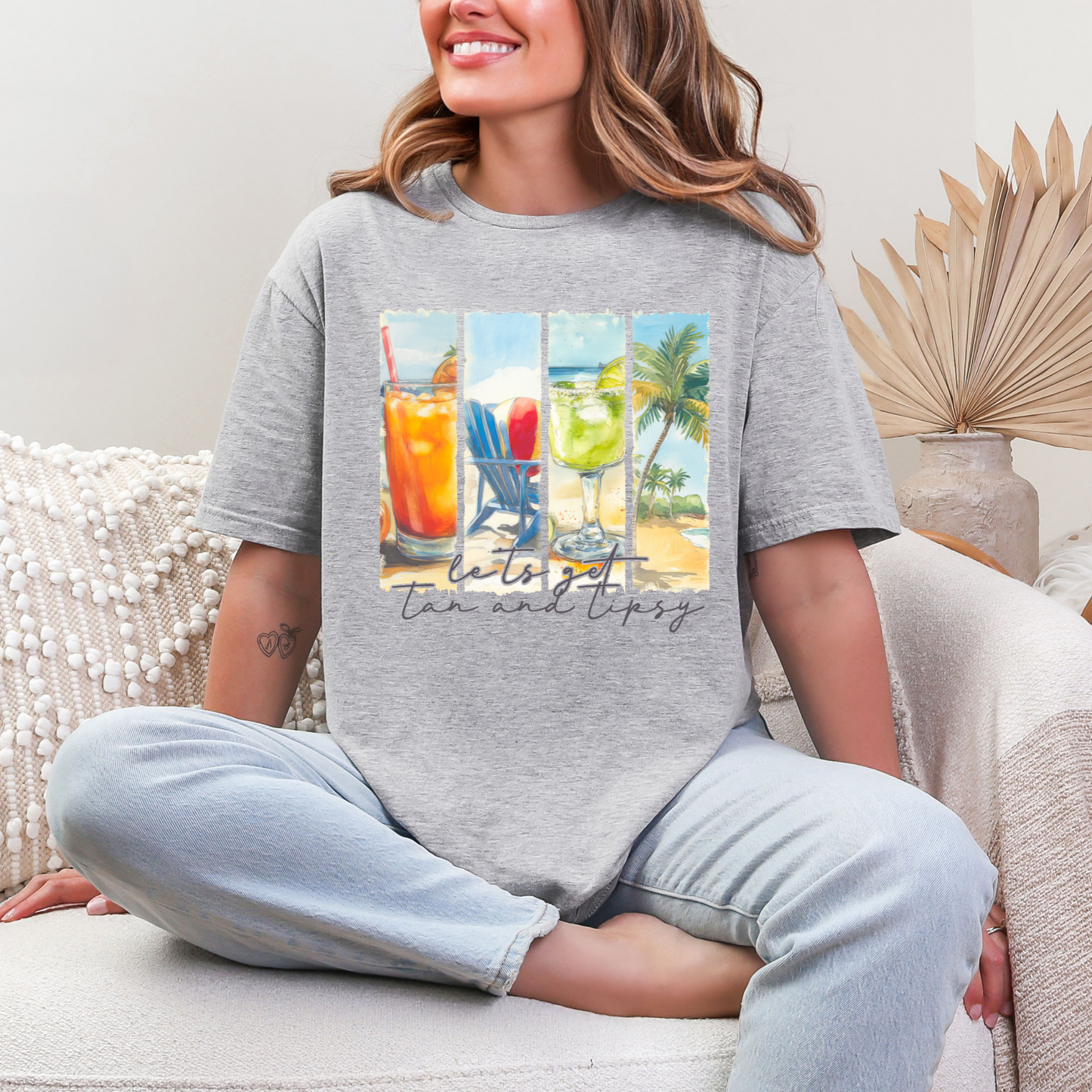 Wholesale Coastal Wine 7 Graphic Tee - Sports Grey Tee