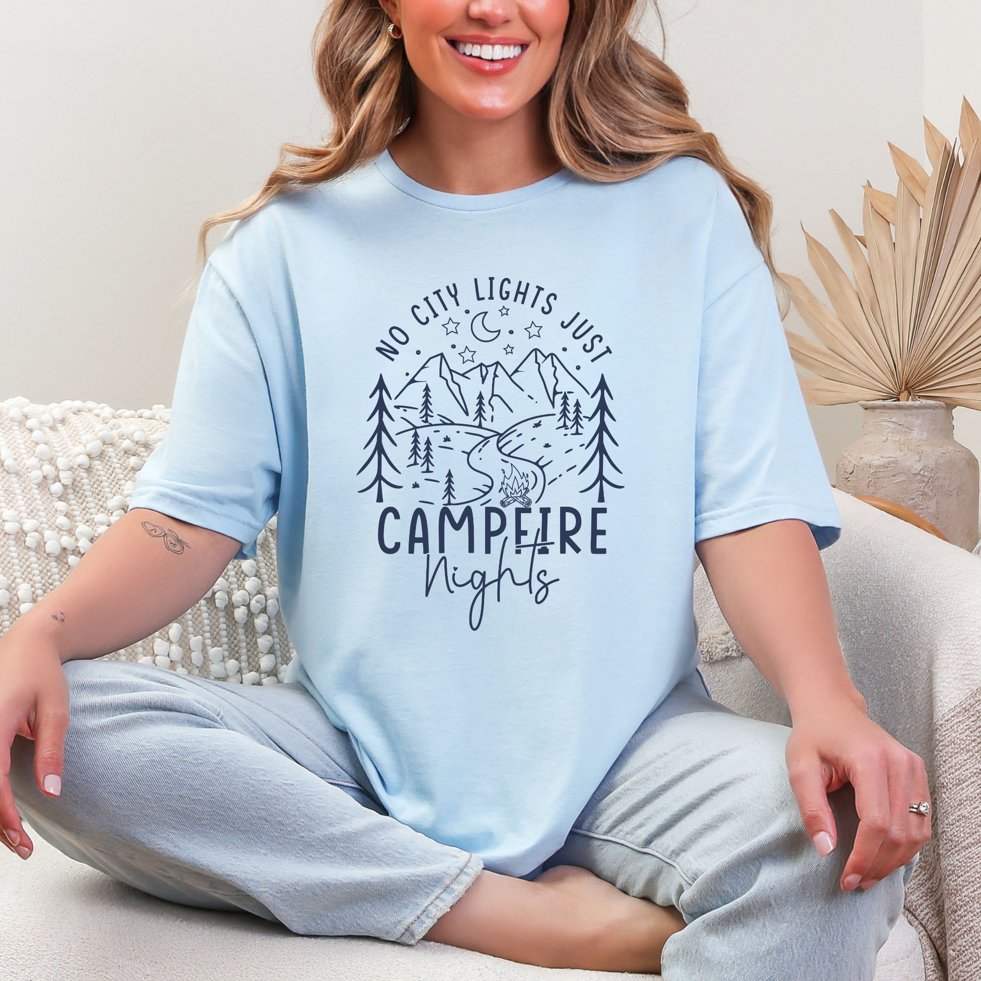 Wholesale Coastal Wine 9 Graphic Tee - Light Blue Tee