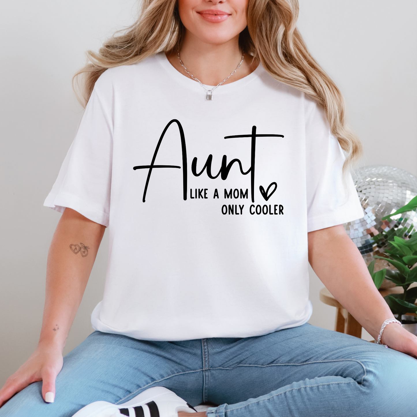 Wholesale Cool Aunt Graphic Tee - White Tee