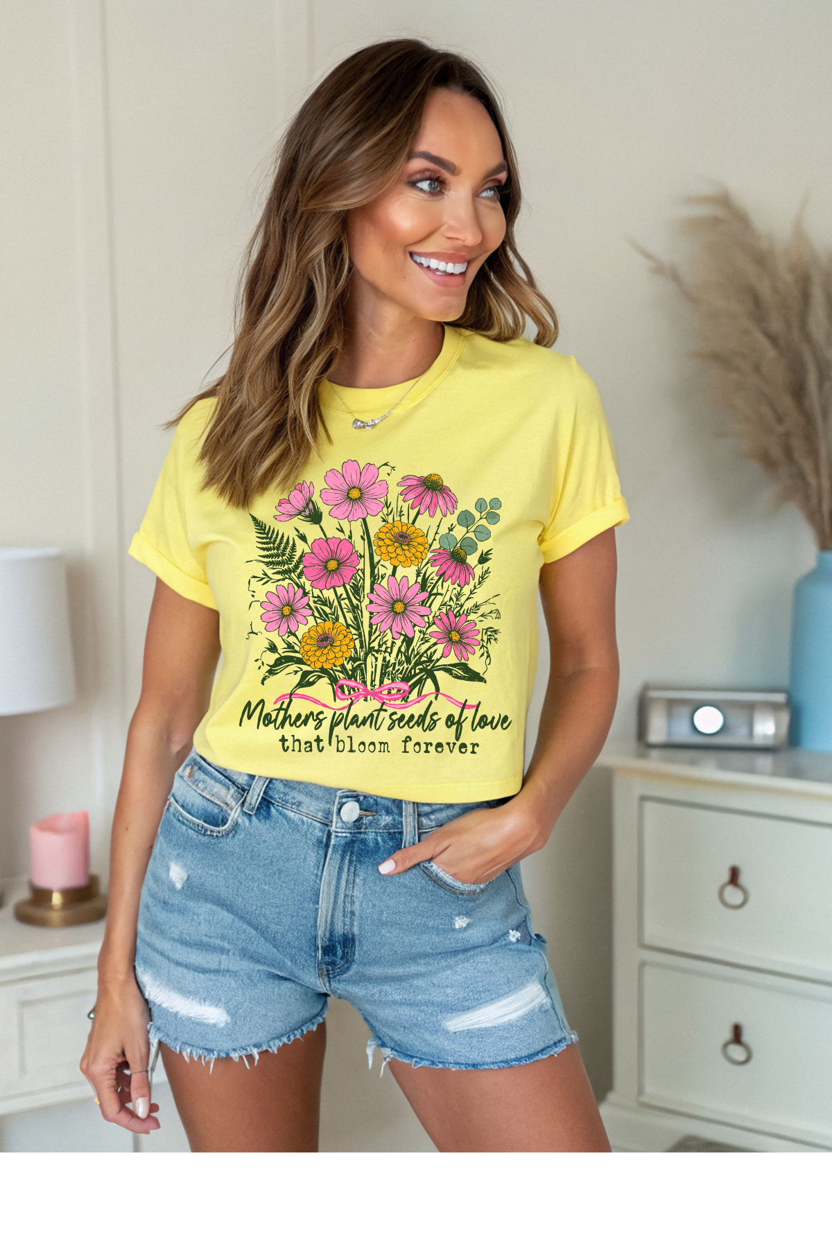 Wholesale Rose Garden - Mothers Plant Seeds #8 - Cornsilk Gildan Tee