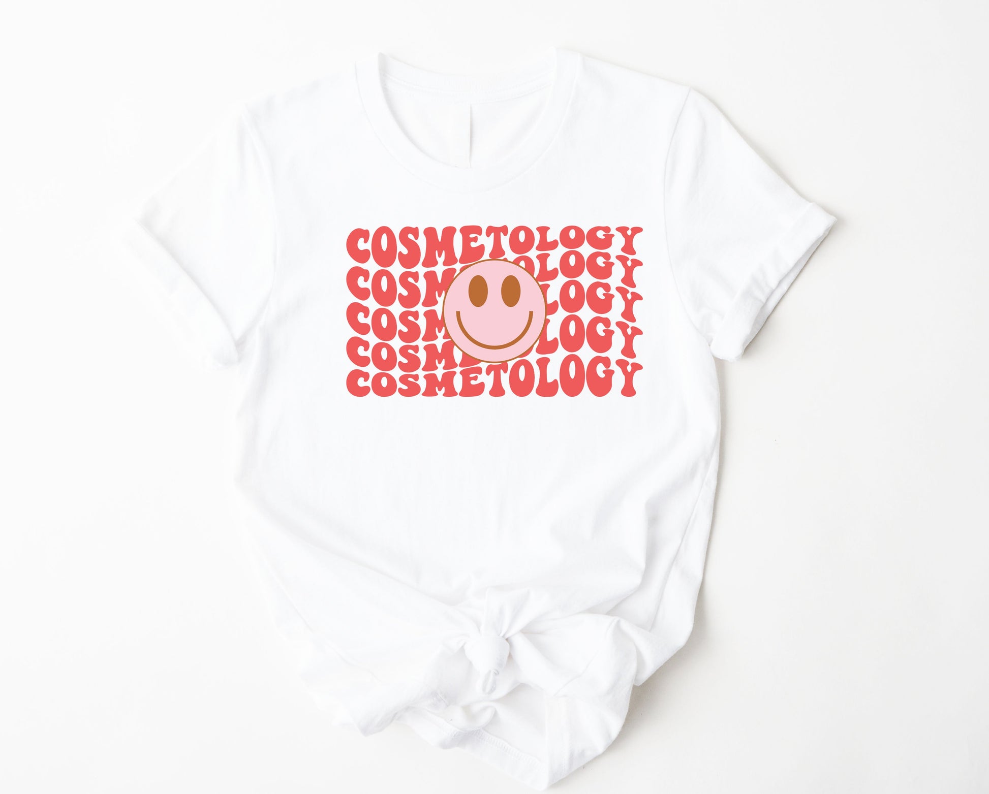 Wholesale Cosmetology Graphic Tee - White