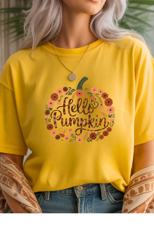 Wholesale Shadows & Spots - Hello Pumpkin #4 - Daisy Gildan Tee