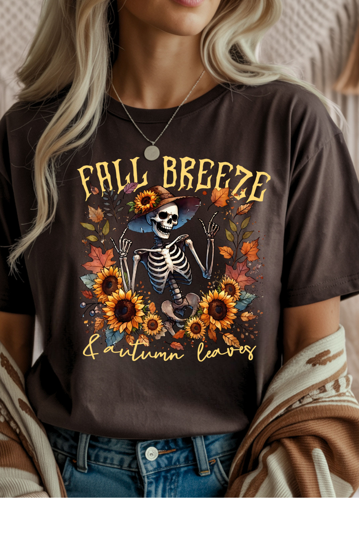 Wholesale Fall Whimsey - Fall Breeze #9 - Dark Chocolate Gildan Tee