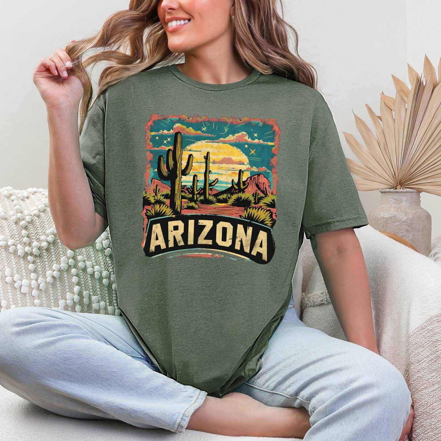 Wholesale Desert Muse #1 - Heather Military Green Gildan Tee