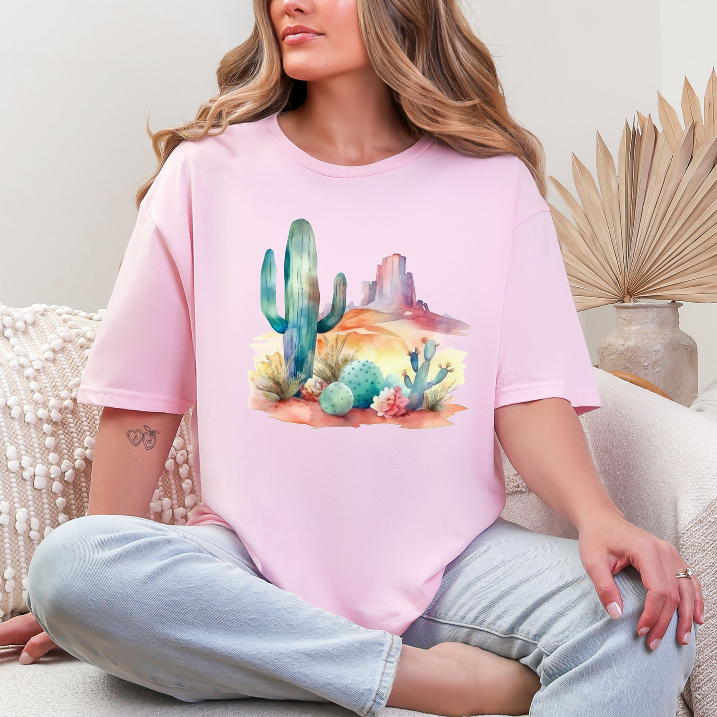 Wholesale Desert 1 Graphic Tee - Light Pink Tee