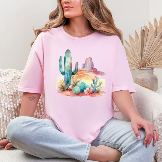 Wholesale Desert 1 Graphic Tee - Light Pink Tee
