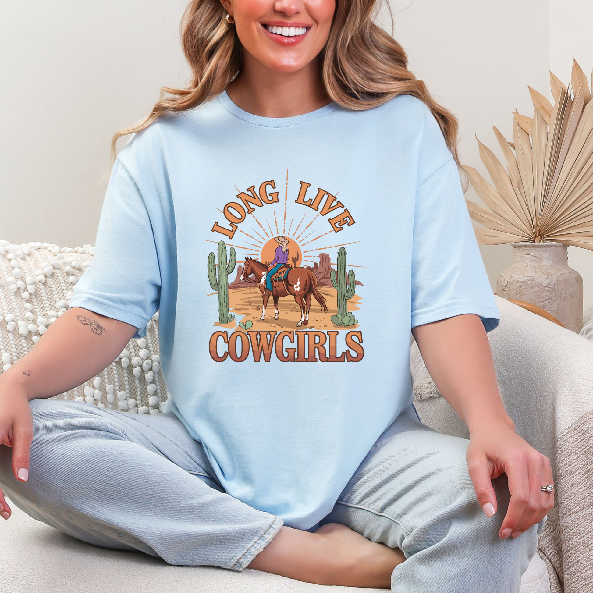 Wholesale Desert 3 Graphic Tee - Light Blue Tee