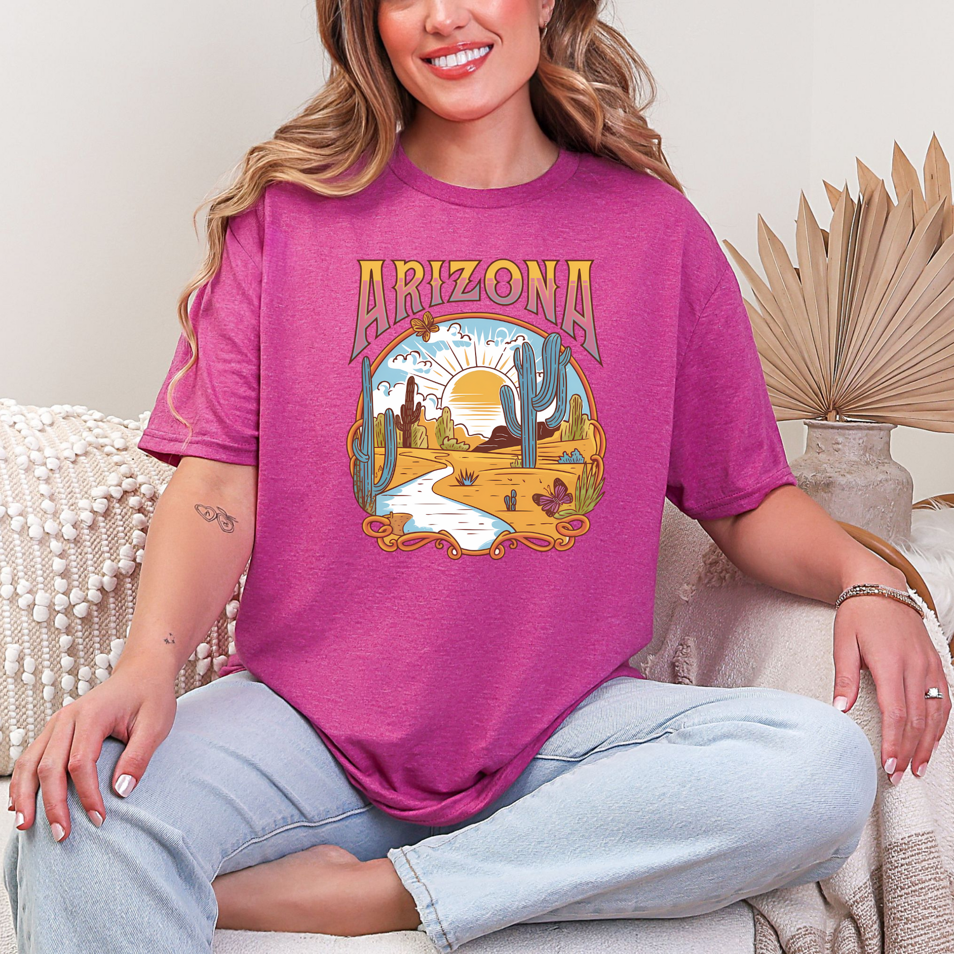 Wholesale Desert 4 Graphic Tee - Heather Berry Tee