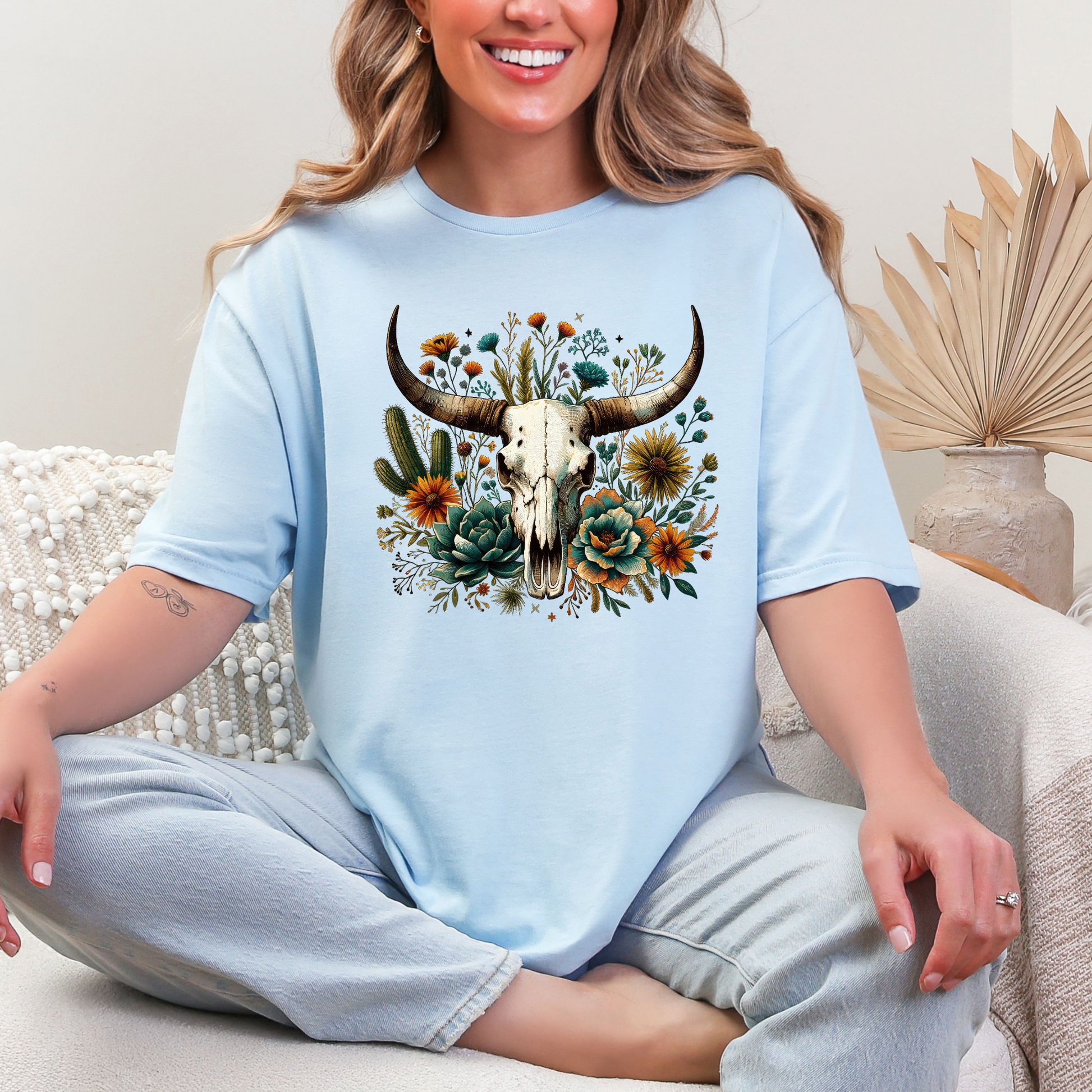 Wholesale Desert 6 Graphic Tee - Light Blue Tee