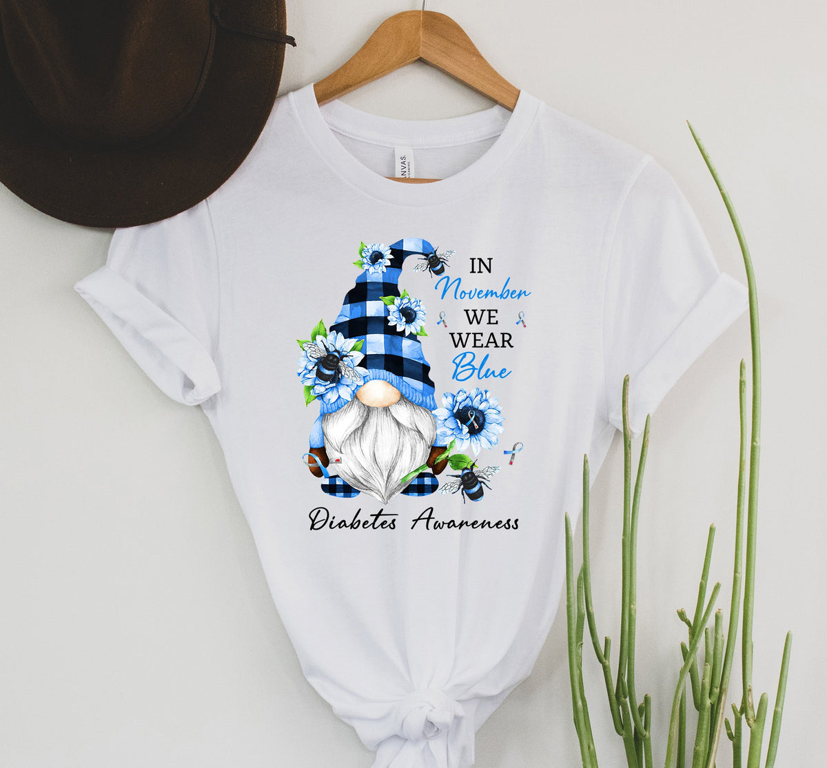 Wholesale Diabetes awareness Graphic Tee - White