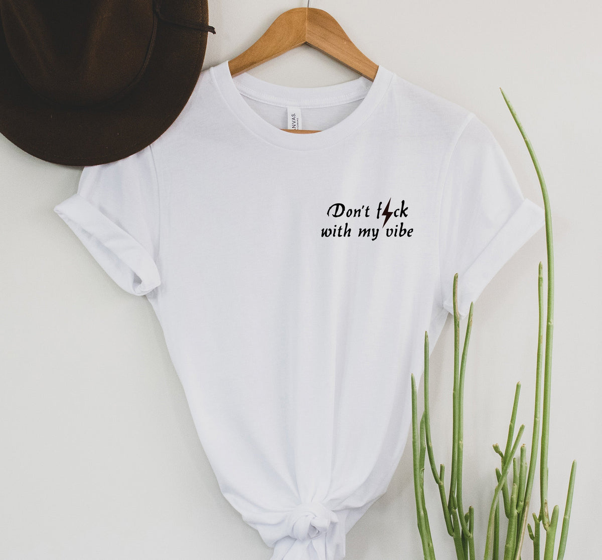 Wholesale Don't F with my vibe Graphic Tee - Black