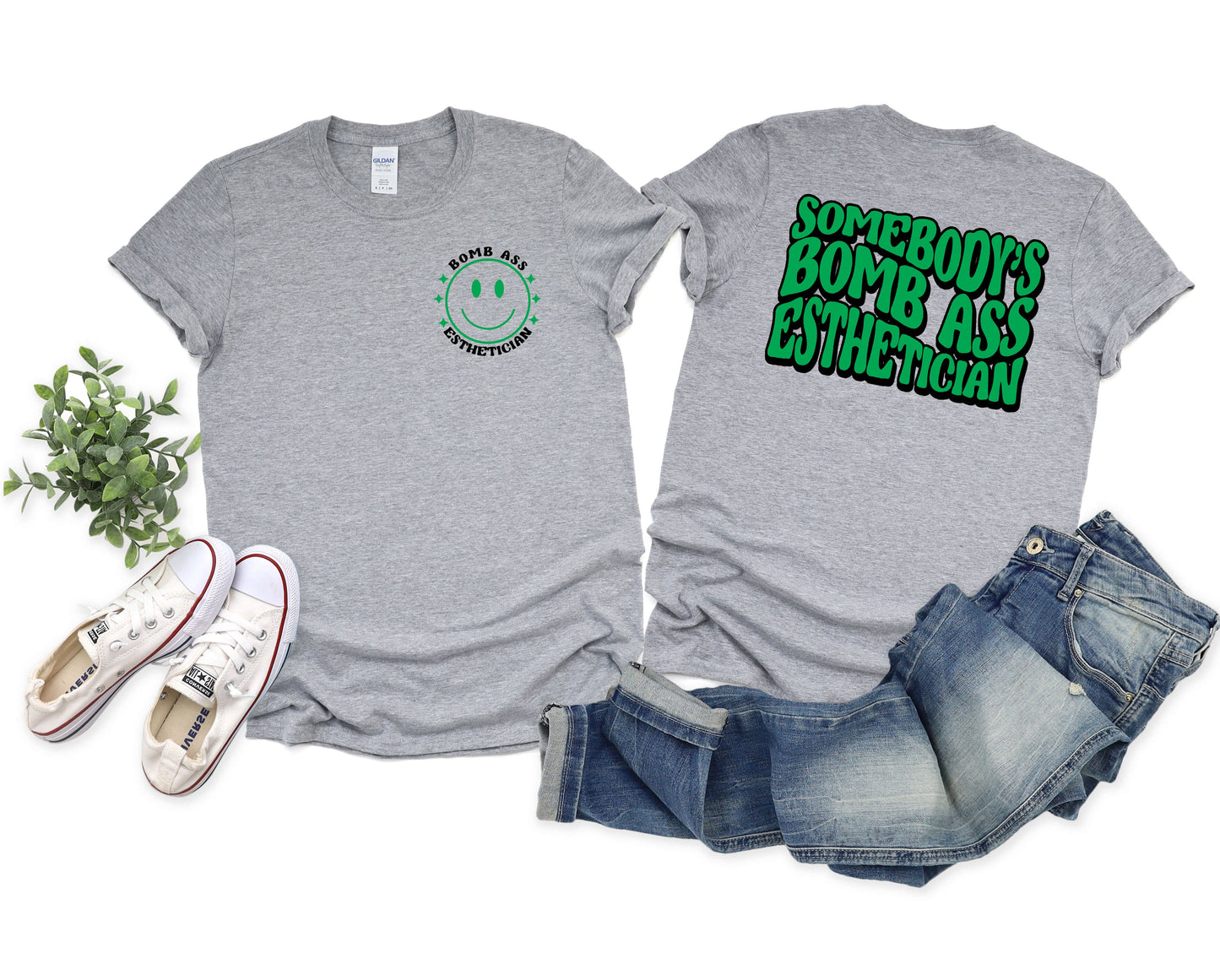 Wholesale Esthetician Graphic Tee - White Sweatshirt