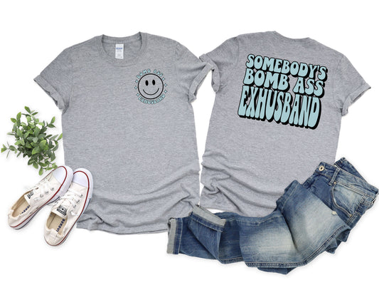 Wholesale Bomb Ass Exhusband Graphic Tee - White Tee